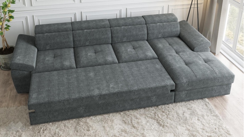 Ъглов диван Джент с посока графит - изглед 4