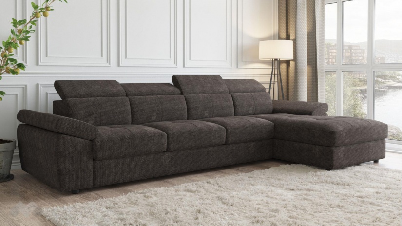 Ъглов диван Джент с посока кафяв - изглед 1 - МебелМаг Ъглов диван Джент с посока кафяв - изглед 1