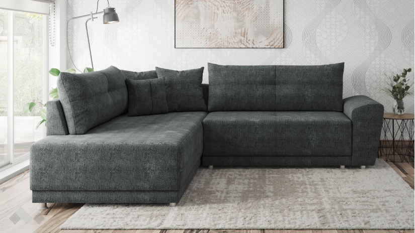 Ъглов диван Фабио с посока графит - изглед 2 - МебелМаг Ъглов диван Фабио с посока графит - изглед 2