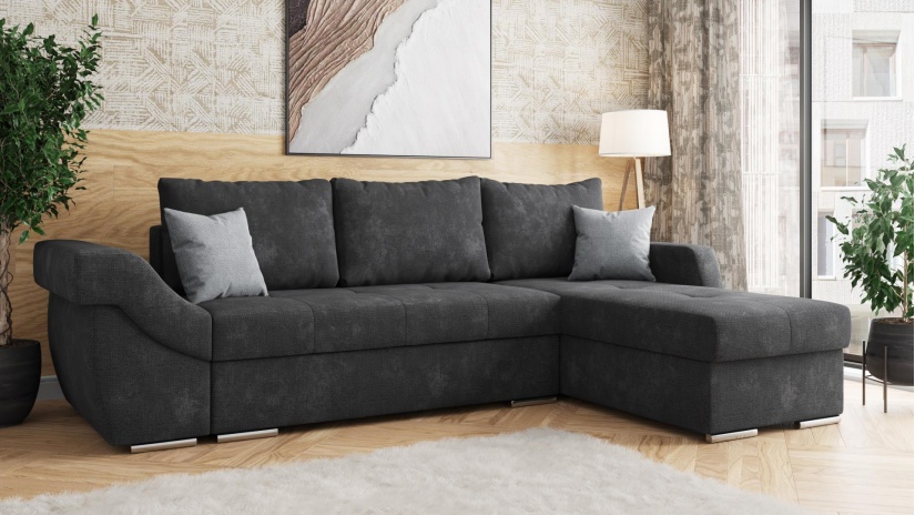 Ъглов диван Генуа с посока графит - изглед 1 - МебелМаг Ъглов диван Генуа с посока графит - изглед 1