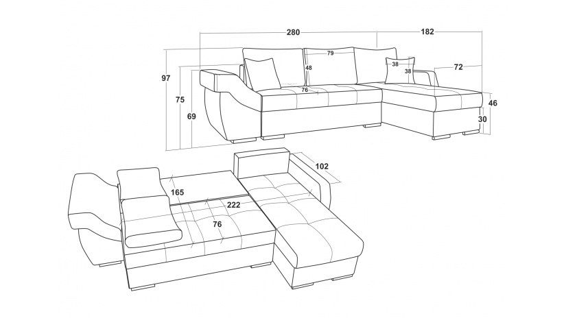 Ъглов диван Генуа с посока кафяв - изглед 6 - МебелМаг Ъглов диван Генуа с посока кафяв - изглед 6