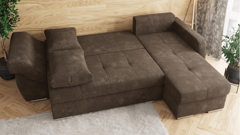 Ъглов диван Генуа с посока кафяв - изглед 5 - МебелМаг Ъглов диван Генуа с посока кафяв - изглед 5