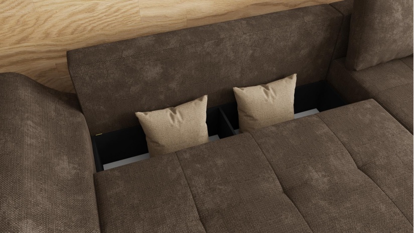 Ъглов диван Генуа с посока кафяв - изглед 3 - МебелМаг Ъглов диван Генуа с посока кафяв - изглед 3