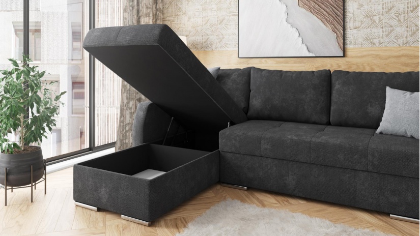 Ъглов диван Генуа с посока графит - изглед 4 - МебелМаг Ъглов диван Генуа с посока графит - изглед 4