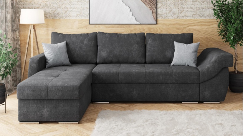 Ъглов диван Генуа с посока графит - изглед 2 - МебелМаг Ъглов диван Генуа с посока графит - изглед 2