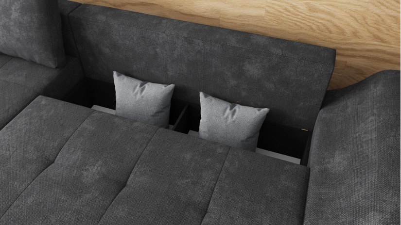 Ъглов диван Генуа с посока графит - изглед 3 - МебелМаг Ъглов диван Генуа с посока графит - изглед 3