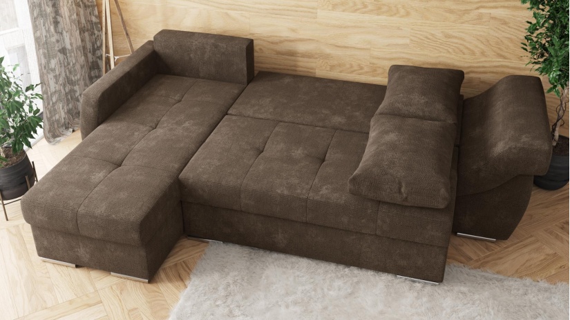 Ъглов диван Генуа с посока кафяв - изглед 5 - МебелМаг Ъглов диван Генуа с посока кафяв - изглед 5