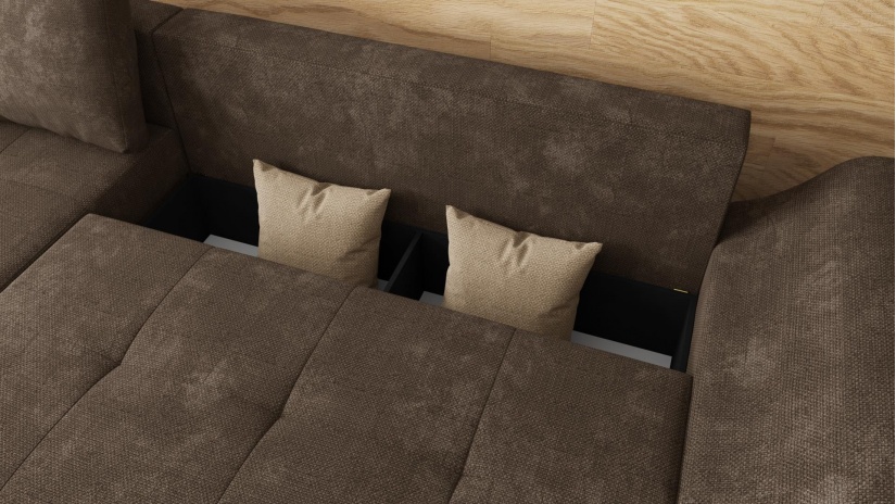 Ъглов диван Генуа с посока кафяв - изглед 3 - МебелМаг Ъглов диван Генуа с посока кафяв - изглед 3