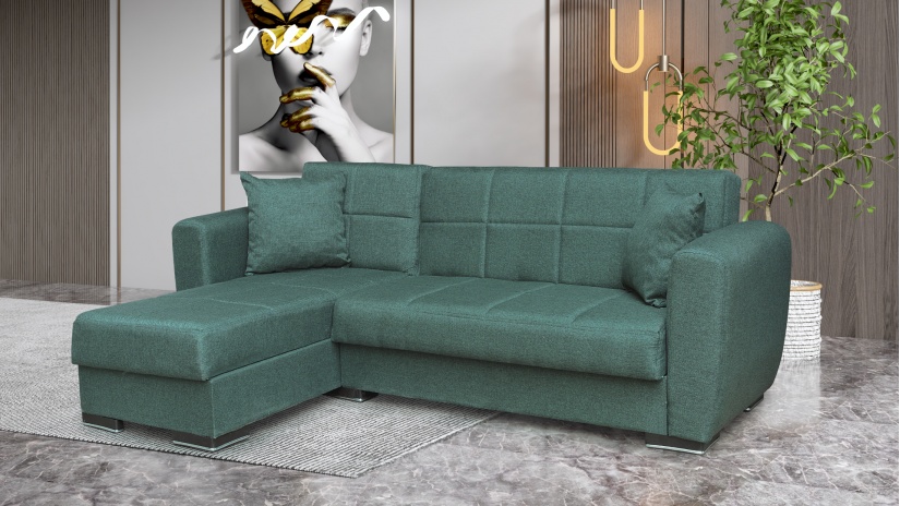 Ъглов диван Лагос универсален зелен - изглед 2 - МебелМаг Ъглов диван Лагос универсален зелен - изглед 2