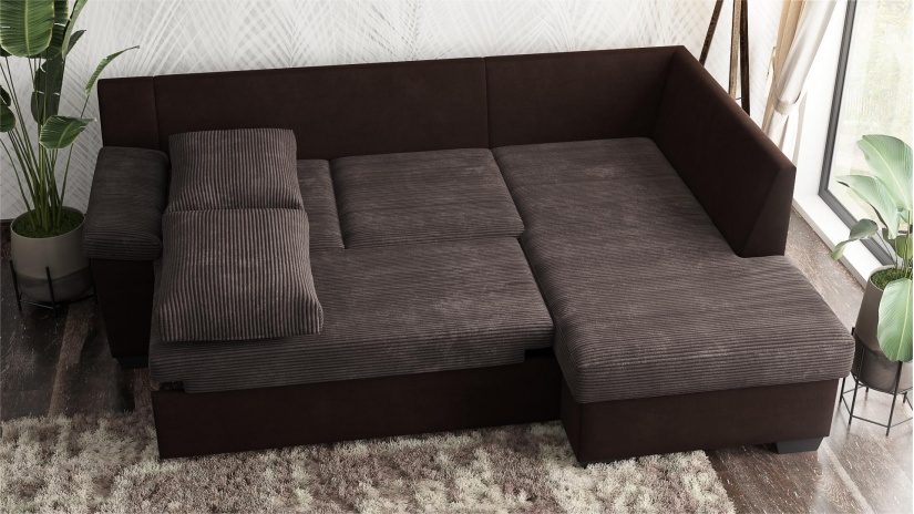 Ъглов диван Мери с посока кафяв - изглед 4 - МебелМаг Ъглов диван Мери с посока кафяв - изглед 4