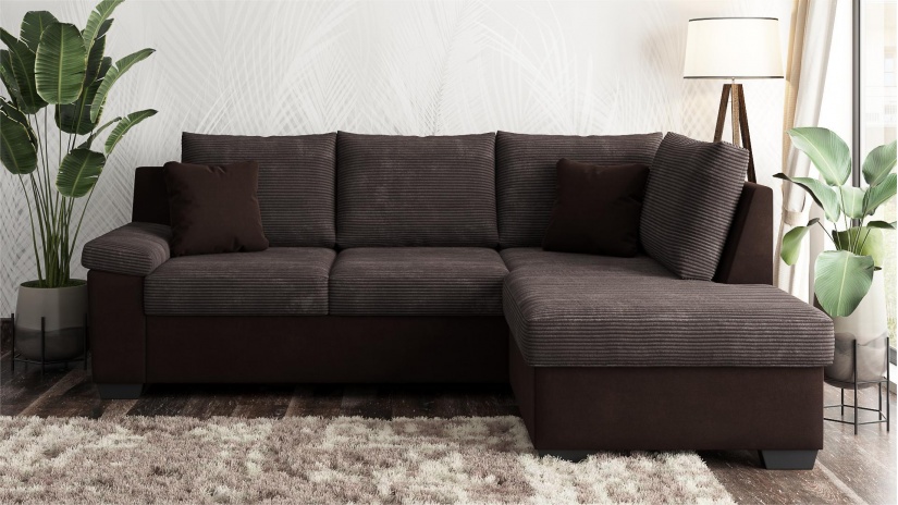 Ъглов диван Мери с посока кафяв - изглед 2 - МебелМаг Ъглов диван Мери с посока кафяв - изглед 2