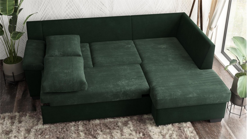 Ъглов диван Мери с посока зелен - изглед 4 - МебелМаг Ъглов диван Мери с посока зелен - изглед 4