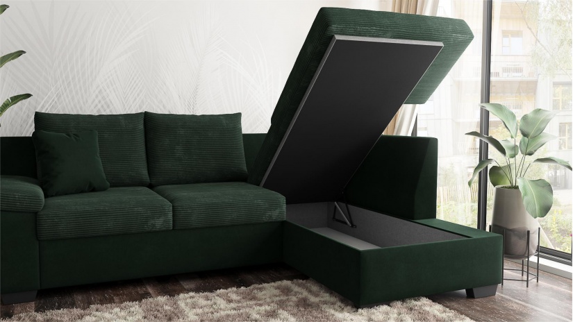Ъглов диван Мери с посока зелен - изглед 3 - МебелМаг Ъглов диван Мери с посока зелен - изглед 3