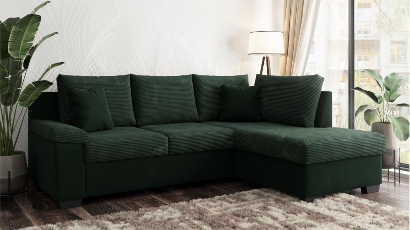 Ъглов диван Мери с посока зелен - изглед 1 - МебелМаг Ъглов диван Мери с посока зелен - изглед 1