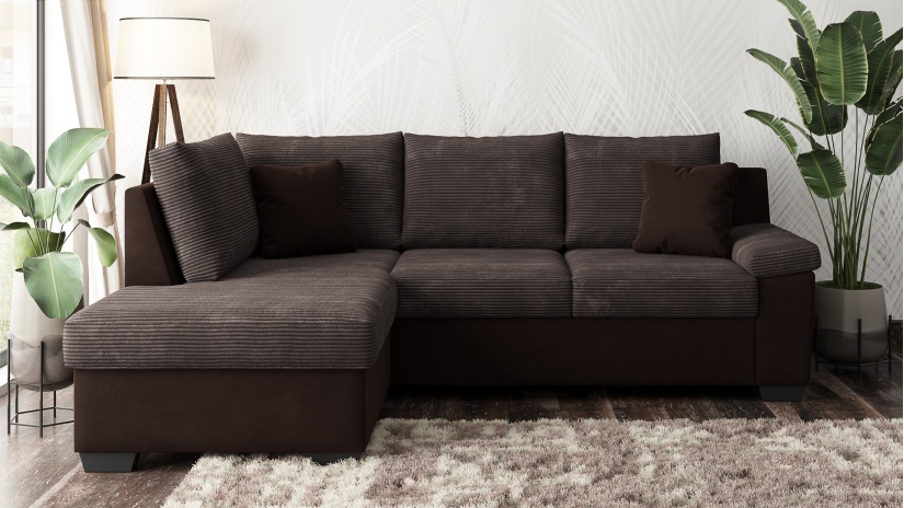 Ъглов диван Мери с посока кафяв - изглед 2 - МебелМаг Ъглов диван Мери с посока кафяв - изглед 2
