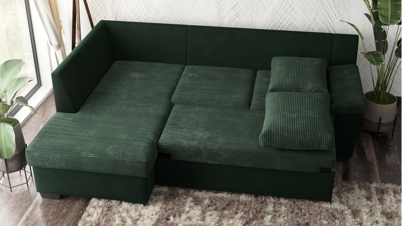 Ъглов диван Мери с посока зелен - изглед 4