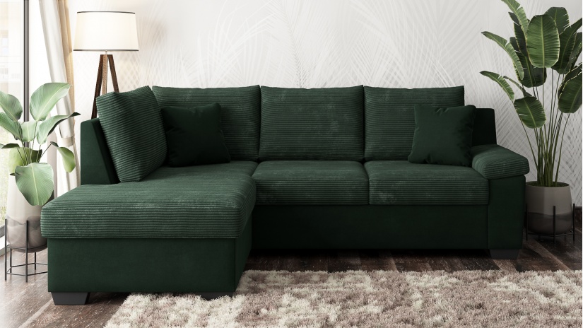 Ъглов диван Мери с посока зелен - изглед 2