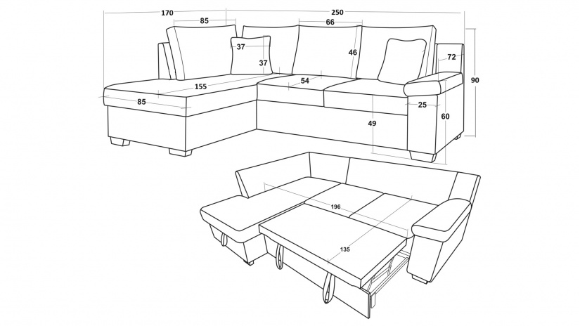 Ъглов диван Мери с посока зелен - изглед 5