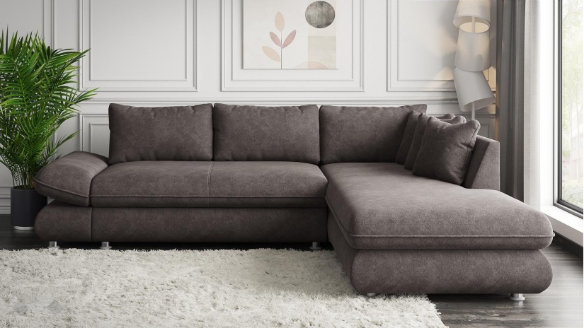 Ъглов диван Монтело с посока кафяв - изглед 2 - МебелМаг Ъглов диван Монтело с посока кафяв - изглед 2