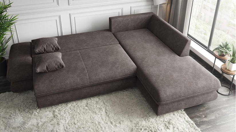 Ъглов диван Монтело с посока кафяв - изглед 4 - МебелМаг Ъглов диван Монтело с посока кафяв - изглед 4