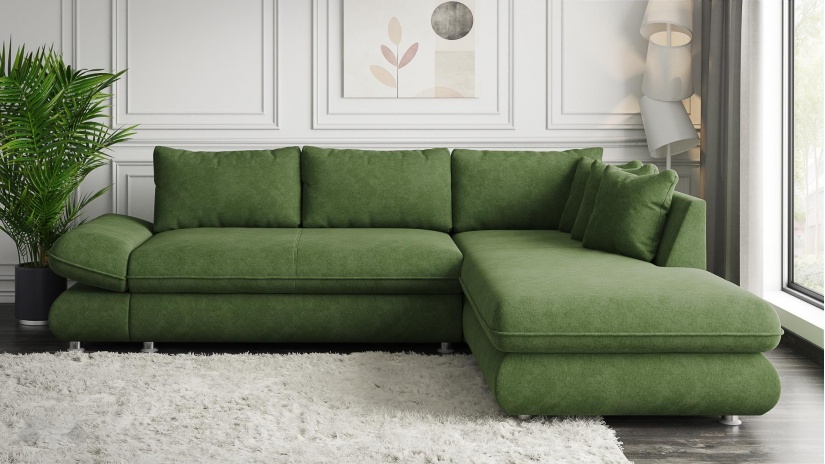Ъглов диван Монтело с посока зелен - изглед 2 - МебелМаг Ъглов диван Монтело с посока зелен - изглед 2