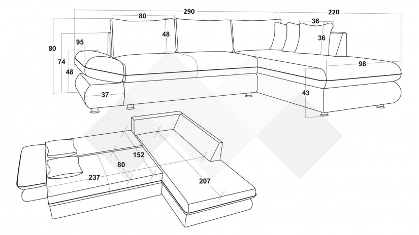 Ъглов диван Монтело с посока зелен - изглед 5 - МебелМаг Ъглов диван Монтело с посока зелен - изглед 5