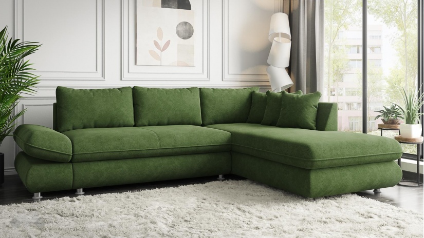 Ъглов диван Монтело с посока зелен - изглед 1 - МебелМаг Ъглов диван Монтело с посока зелен - изглед 1
