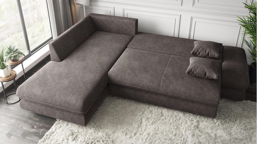 Ъглов диван Монтело с посока кафяв - изглед 4 - МебелМаг Ъглов диван Монтело с посока кафяв - изглед 4