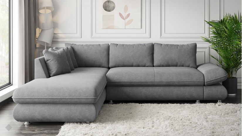 Ъглов диван Монтело с посока сив - изглед 2 - МебелМаг Ъглов диван Монтело с посока сив - изглед 2