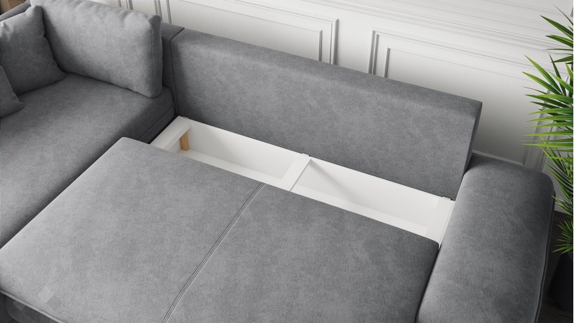 Ъглов диван Монтело с посока сив - изглед 3 - МебелМаг Ъглов диван Монтело с посока сив - изглед 3