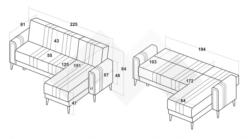 Ъглов диван Омега универсален ъгъл сив - изглед 11 - МебелМаг Ъглов диван Омега универсален ъгъл сив - изглед 11