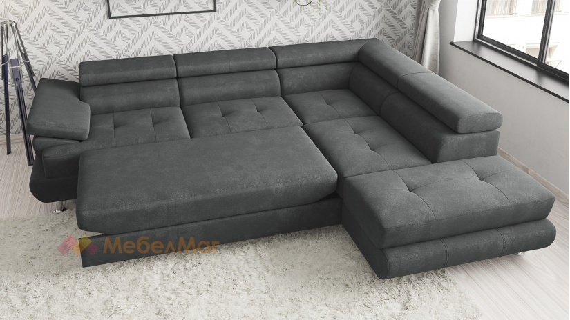 Ъглов диван Падуа с посока сив - изглед 4 - МебелМаг Ъглов диван Падуа с посока сив - изглед 4