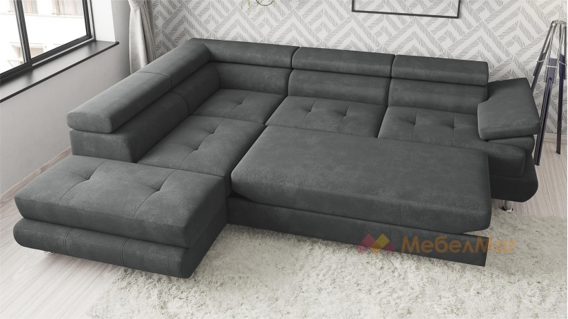 Ъглов диван Падуа с посока сив - изглед 4 - МебелМаг Ъглов диван Падуа с посока сив - изглед 4