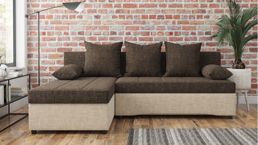 Ъглов диван Селин кафяв със светло кафяво - изглед 4 - МебелМаг Ъглов диван Селин кафяв със светло кафяво - изглед 4