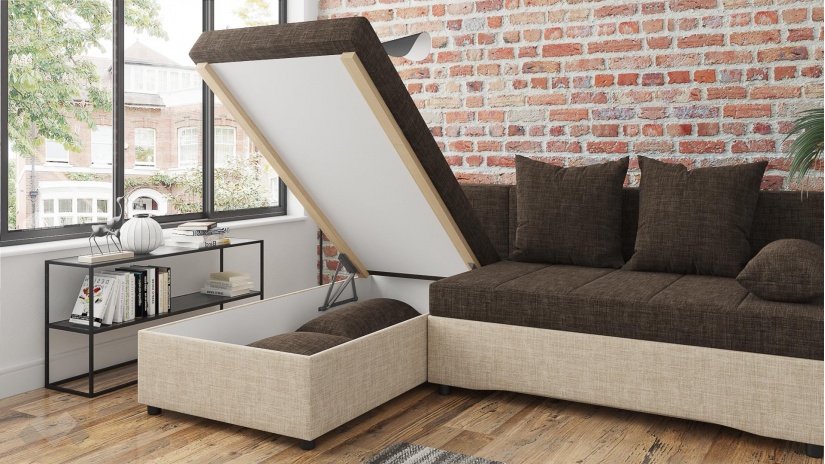 Ъглов диван Селин кафяв със светло кафяво - изглед 6 - МебелМаг Ъглов диван Селин кафяв със светло кафяво - изглед 6