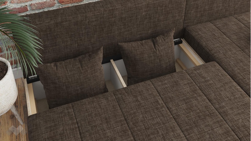 Ъглов диван Селин кафяв със светло кафяво - изглед 7 - МебелМаг Ъглов диван Селин кафяв със светло кафяво - изглед 7