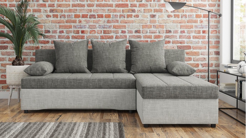 Ъглов диван Селин сив със светло сиво - изглед 3 - МебелМаг Ъглов диван Селин сив със светло сиво - изглед 3