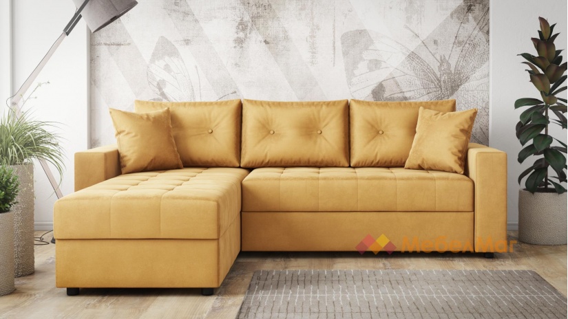 Ъглов диван Сингъл с посока горчица - изглед 2 - МебелМаг Ъглов диван Сингъл с посока горчица - изглед 2