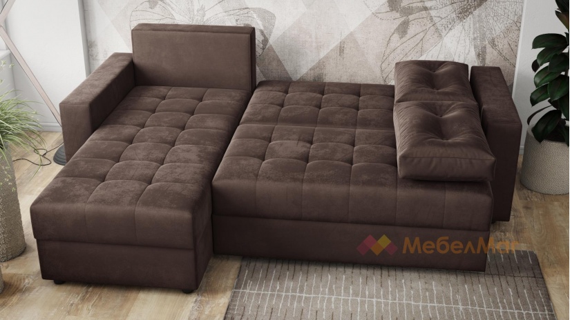 Ъглов диван Сингъл с посока кафяв - изглед 4 - МебелМаг Ъглов диван Сингъл с посока кафяв - изглед 4