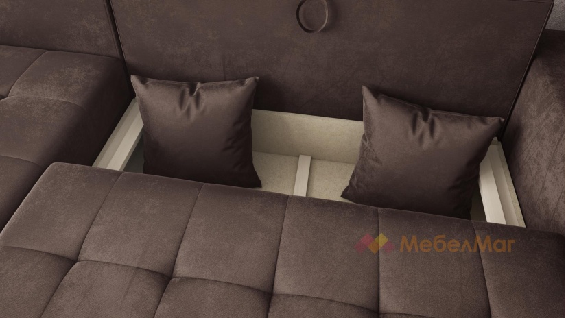Ъглов диван Сингъл с посока кафяв - изглед 3 - МебелМаг Ъглов диван Сингъл с посока кафяв - изглед 3
