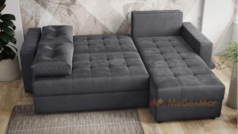 Ъглов диван Сингъл с посока сив - изглед 4 - МебелМаг Ъглов диван Сингъл с посока сив - изглед 4