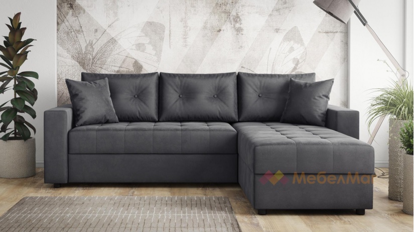 Ъглов диван Сингъл с посока сив - изглед 2 - МебелМаг Ъглов диван Сингъл с посока сив - изглед 2