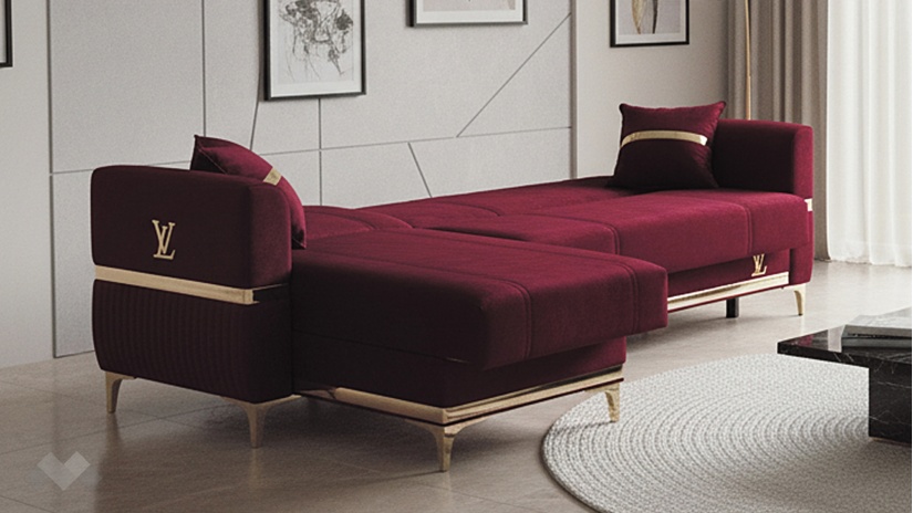 Ъглов диван Верино универсален ъгъл червен - изглед 4 - МебелМаг Ъглов диван Верино универсален ъгъл червен - изглед 4