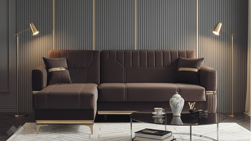 Ъглов диван Верино универсален ъгъл кафяв - изглед 2 - МебелМаг Ъглов диван Верино универсален ъгъл кафяв - изглед 2