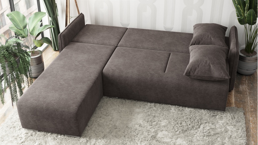 Ъглов диван Венто универсален ъгъл кафяв - изглед 4