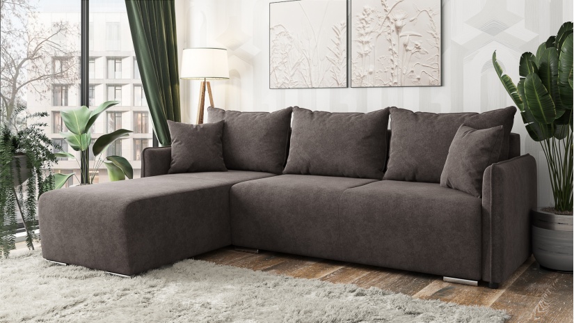 Ъглов диван Венто универсален ъгъл кафяв - изглед 1