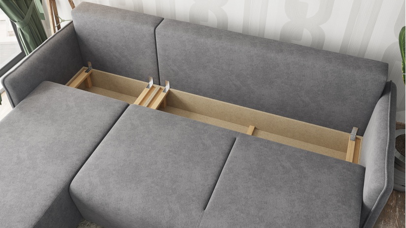 Ъглов диван Венто универсален ъгъл сив - изглед 3 - МебелМаг Ъглов диван Венто универсален ъгъл сив - изглед 3