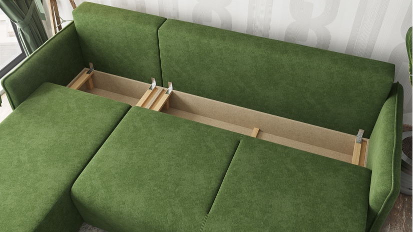 Ъглов диван Венто универсален ъгъл зелен - изглед 3 - МебелМаг Ъглов диван Венто универсален ъгъл зелен - изглед 3