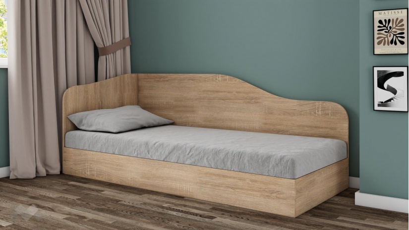 Ъглово легло 82/190 Арго с включен матрак Бонел 82/190 дъб сонома - изглед 1 - МебелМаг Ъглово легло 82/190 Арго с включен матрак Бонел 82/190 дъб сонома - изглед 1