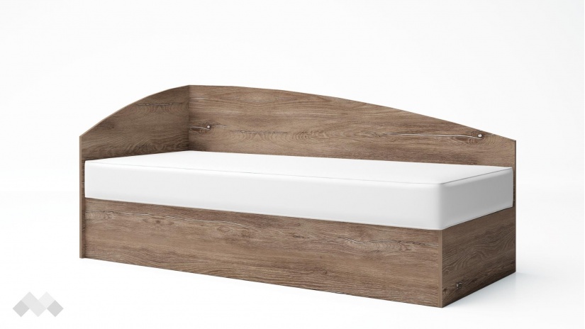 Ъглово легло 82/190 Борей с включен матрак Бонел 82/190 браун силвърджак - изглед 1 - МебелМаг Ъглово легло 82/190 Борей с включен матрак Бонел 82/190 браун силвърджак - изглед 1